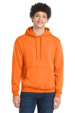 Port & Co Core Fleece Pullover Hooded Sweatshirt. PC78H Neon Orange