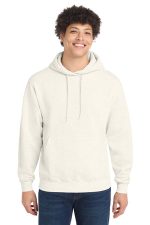 Port & Co Core Fleece Pullover Hooded Sweatshirt. PC78H Oatmeal Heather