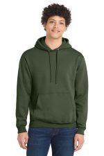 Port & Co Core Fleece Pullover Hooded Sweatshirt. PC78H Olive