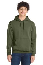 Port & Co Core Fleece Pullover Hooded Sweatshirt. PC78H Olive Drab Green