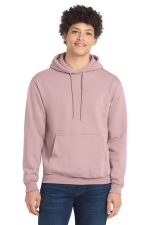 Port & Co Core Fleece Pullover Hooded Sweatshirt. PC78H Pale Blush