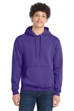 Port & Co Core Fleece Pullover Hooded Sweatshirt. PC78H Purple