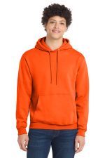 Port & Co Core Fleece Pullover Hooded Sweatshirt. PC78H S. Orange