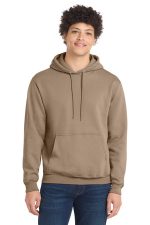 Port & Co Core Fleece Pullover Hooded Sweatshirt. PC78H Sand