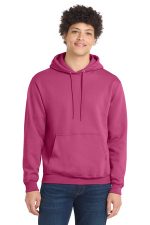 Port & Co Core Fleece Pullover Hooded Sweatshirt. PC78H Sangria