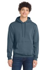 Port & Co Core Fleece Pullover Hooded Sweatshirt. PC78H Steel Blue