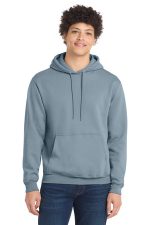 Port & Co Core Fleece Pullover Hooded Sweatshirt. PC78H Stonewashed Blue