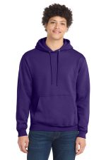 Port & Co Core Fleece Pullover Hooded Sweatshirt. PC78H Team Purple