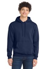 Port & Co Core Fleece Pullover Hooded Sweatshirt. PC78H True Navy
