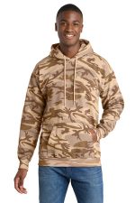 Port & Co Core Fleece Camo Pullover Hooded Sweatshirt. PC78HC Desert Camo
