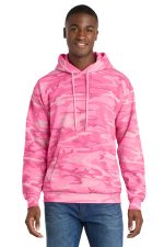 Port & Co Core Fleece Camo Pullover Hooded Sweatshirt. PC78HC Pink Camo