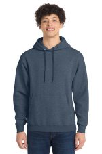 Port & Co Tall Core Fleece Pullover Hooded Sweatshirt PC78HT Heather Navy