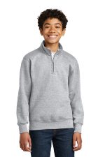 Port & Co Youth Core Fleece 1/4-Zip Pullover Sweatshirt PC78YQ Athletic Heather