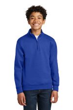 Port & Co Youth Core Fleece 1/4-Zip Pullover Sweatshirt PC78YQ True Royal