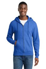 Port & Co Core Fleece Full-Zip Hooded Sweatshirt. PC78ZH Heather Royal