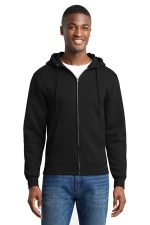 Port & Co Core Fleece Full-Zip Hooded Sweatshirt. PC78ZH Jet Black