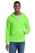 Port & Co Core Fleece Full-Zip Hooded Sweatshirt. PC78ZH Neon Green