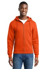 Port & Co Core Fleece Full-Zip Hooded Sweatshirt. PC78ZH Orange