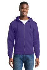Port & Co Core Fleece Full-Zip Hooded Sweatshirt. PC78ZH Purple