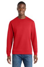 Port & Co Fan Favorite Fleece Crewneck Sweatshirt. PC850 Bright Red