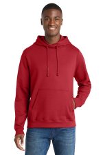 Port & Co Fan Favorite Fleece Pullover Hooded Sweatshirt. PC850H Team Cardinal