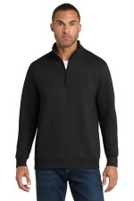 Port & Co Fan Favorite Fleece 1/4-Zip Pullover Sweatshirt. PC850Q Jet Black