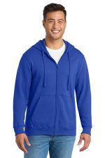 Port & Co Fan Favorite Fleece Full-Zip Hooded Sweatshirt. PC850ZH True Royal