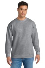 Port & Co Essential Fleece Crewneck Sweatshirt. PC90 Athletic Heather