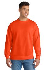 Port & Co Essential Fleece Crewneck Sweatshirt. PC90 Safety Orange
