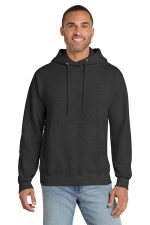 Port & Co Essential Fleece Pullover Hooded Sweatshirt. PC90H Black Heather