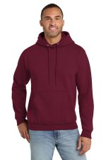 Port & Co Essential Fleece Pullover Hooded Sweatshirt. PC90H Cardinal