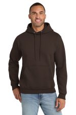 Port & Co Essential Fleece Pullover Hooded Sweatshirt. PC90H Dark Chocolate Brown
