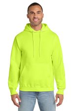 Port & Co Essential Fleece Pullover Hooded Sweatshirt. PC90H Safety Green
