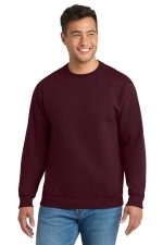 Port & Co Tall Essential Fleece Crewneck Sweatshirt. PC90T Maroon