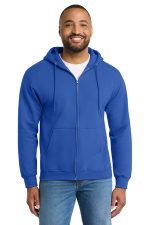 Port & Co Essential Fleece Full-Zip Hooded Sweatshirt. PC90ZH Royal