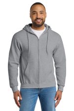 Port & Co Tall Essential Fleece Full-Zip Hooded Sweatshirt. PC90ZHT Athletic Heather