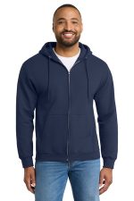 Port & Co Tall Essential Fleece Full-Zip Hooded Sweatshirt. PC90ZHT Navy