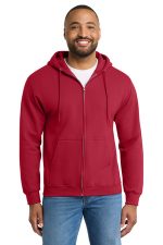 Port & Co Tall Essential Fleece Full-Zip Hooded Sweatshirt. PC90ZHT Red