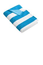Port Authority Cabana Stripe Beach Towel. PT43 Turquoise