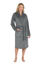 Port Authority Plush Microfleece Shawl Collar Robe. R102 Deep Smoke