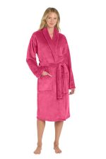 Port Authority Plush Microfleece Shawl Collar Robe. R102 Pink Raspberry