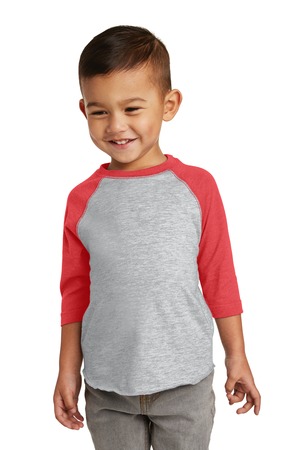 Rabbit Skins Toddler Baseball Fine Jersey Tee. RS3330 Vintage Heather/ Vintage Red