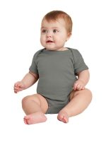 Rabbit Skins Infant Short Sleeve Baby Rib Bodysuit. RS4400 Charcoal