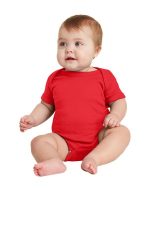 Rabbit Skins Infant Short Sleeve Baby Rib Bodysuit. RS4400 Red