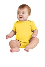Rabbit Skins Infant Short Sleeve Baby Rib Bodysuit. RS4400 Yellow