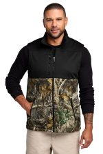 Russell Outdoors Realtree Atlas Colorblock Soft Shell Vest RU604 Deep Black/ Realtree Edge