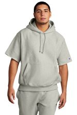 Champion Reverse Weave Short Sleeve Hooded Sweatshirt S101SS Oxford Grey