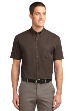 Port Authority Short Sleeve Easy Care Shirt. S508 Coffee Bean/ Light Stone