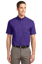 Port Authority Short Sleeve Easy Care Shirt. S508 Purple/ Light Stone