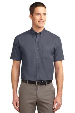 Port Authority Short Sleeve Easy Care Shirt. S508 Steel Grey/ Light Stone